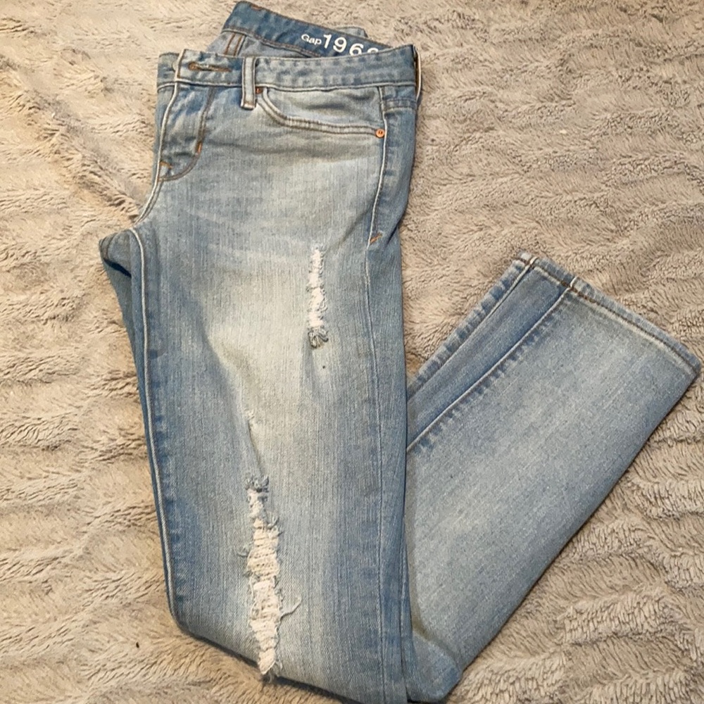 Gap Always skinny in light distressed denim.
